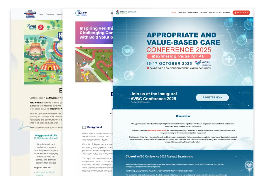 Event registration microsite on a laptop and mobile device
